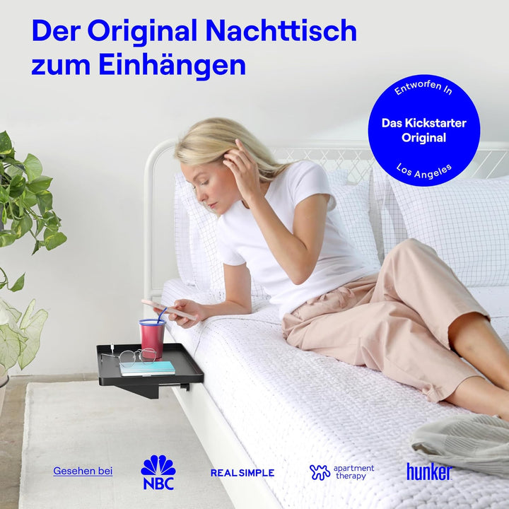 BedShelfie Nachttisch Zum Einhängen Bettablage für Schlafsaal, Etagenbett und Obere Etagenbett, Esse