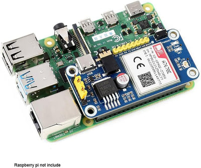 A7670E LTE Cat-1 HAT for Raspberry Pi, Multi Band Support, 2G GSM/GPRS, Enabling LTE Cat-1 / 2G Comm