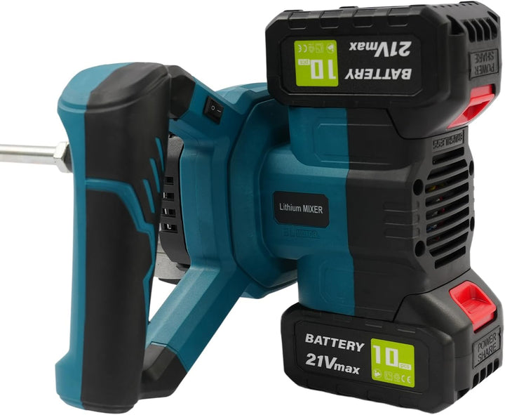 21V Akku Mörtelrührer, 1200W Bürstenloser Motor mit 65 Nm Drehmoment, 6-stufige Drehzahlregelung & 2