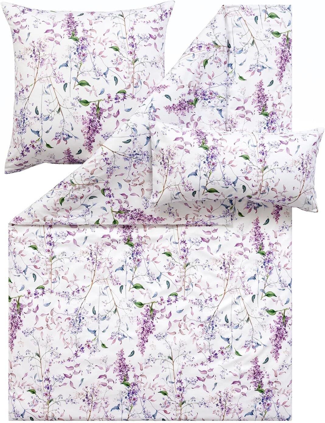 ESTELLA Atelier Mako-Satin Bettwäsche Sybille Farbe Lilac Grösse 135x200 + 80x80 + 40x80