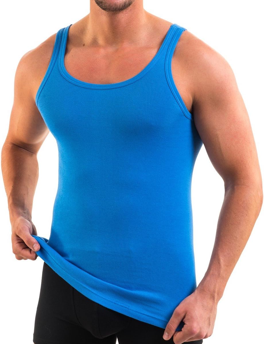 HERMKO 3000 4er Pack Herren Tank Top - 100% Bio-Baumwolle, Unterhemd in Feinripp - Strapazierfähig &