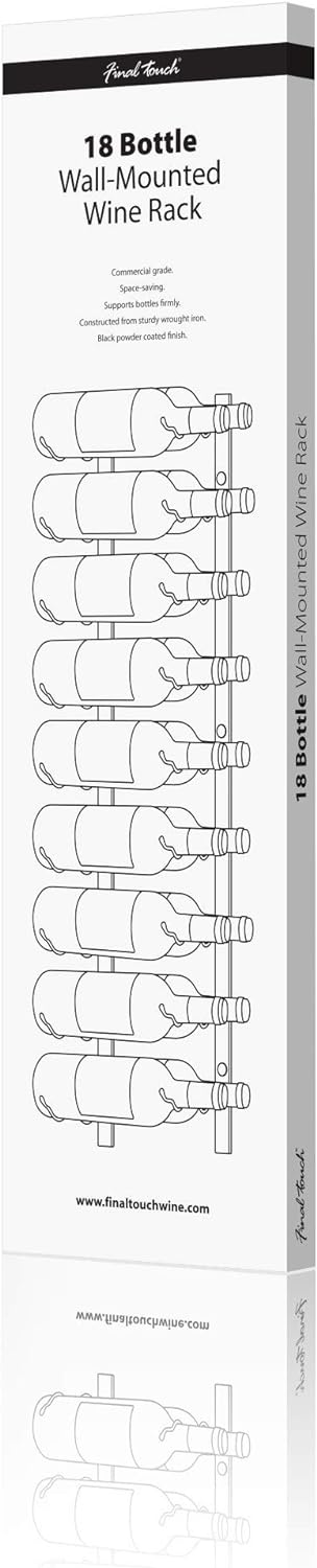 Final Touch 18 Bottle Wine Rack Weinflaschen-Wandhalter 18 Flaschen an der Wand befestigter Weinrega