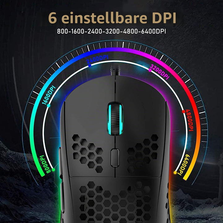 T60 Mini 60% Mechanische Tastatur-Maus-Sets, Kompakt 62 Tasten, Typ C Wired, 19 Hintergrundbeleuchtu