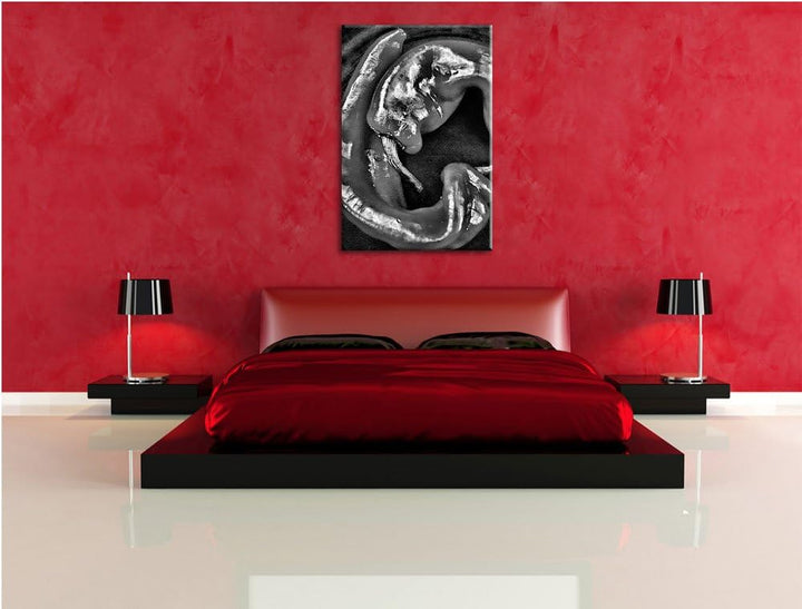 Pixxprint scharfe Chilischoten / 100x70cm Leinwandbild bespannt auf Holzrahmen/Wandbild Kunstdruck D