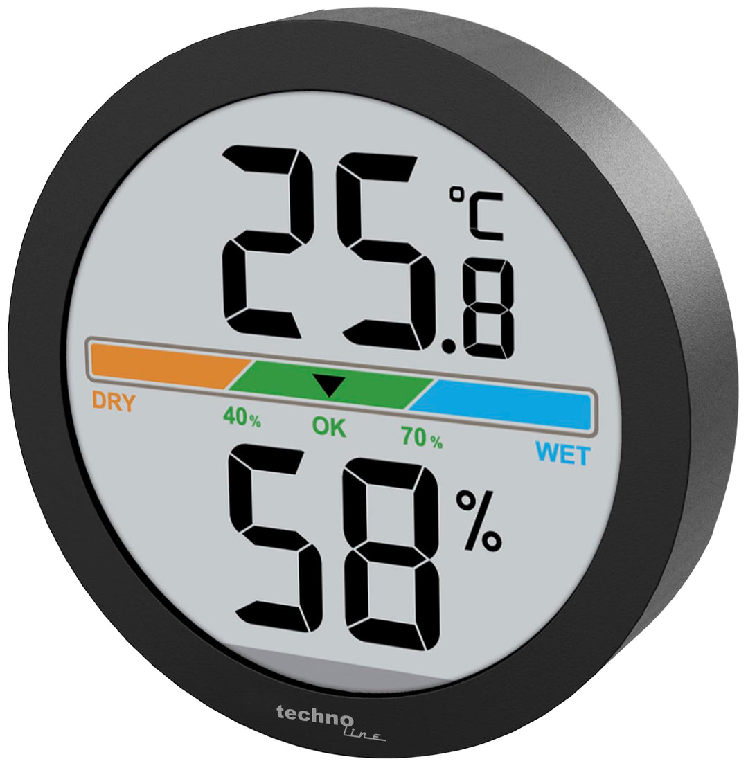 Technoline WS9418 Mini Thermo-Hygrometer, Raumklimastation mit Temperatur, Luftfeuchte und farbige R