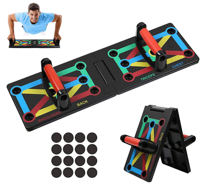 Liegestützbrett, 12-in-1 faltbares Liegestütz-Rack-Board, Fitness Zubehör Trainingsgeräte, für Fitne