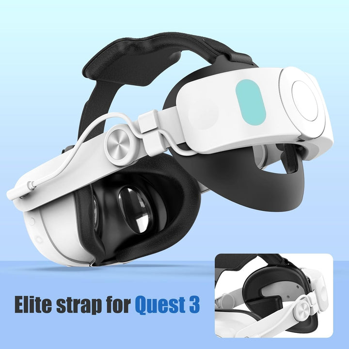 Elite Gurt mit Akku für Quest 3, NEWENMO 5300 mAh Akkupack, Kopfband, verstellbares VR-Zubehör für Q