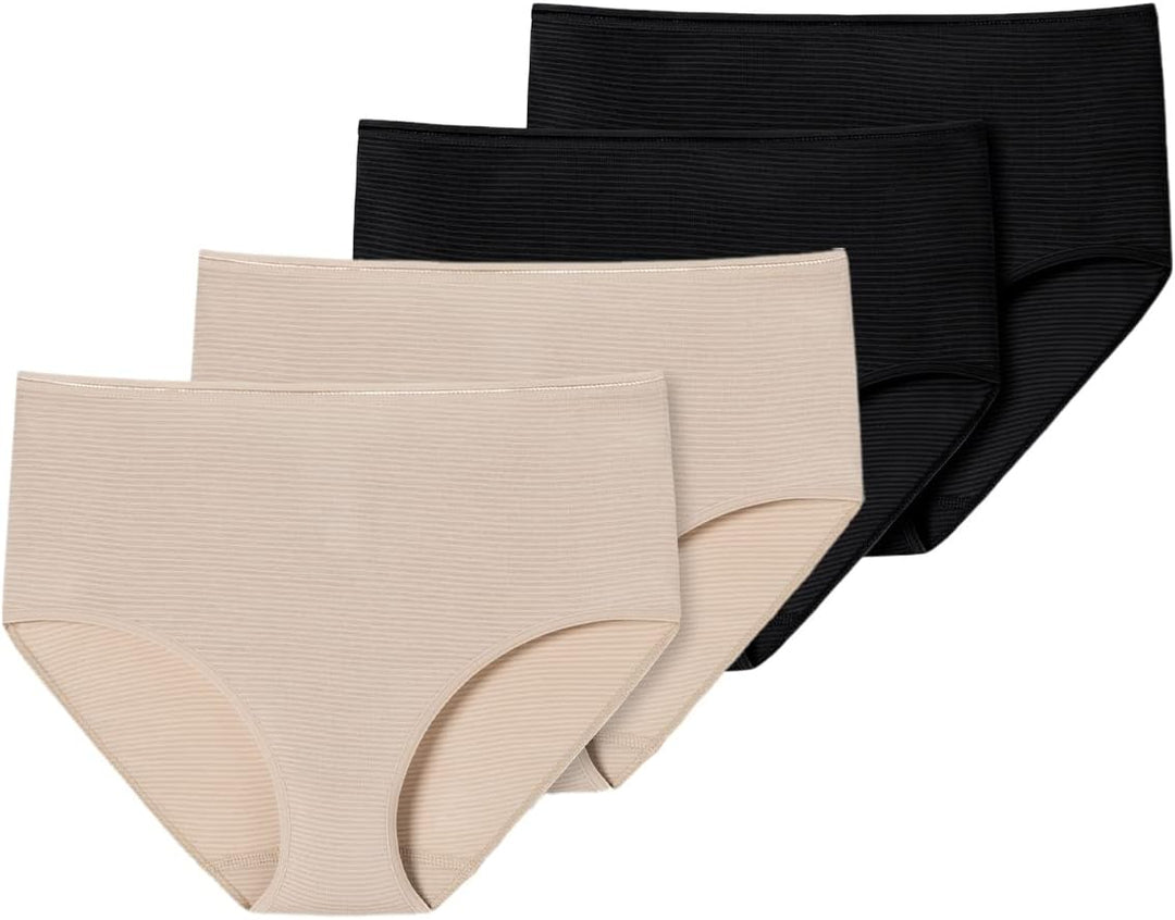 Schiesser Damen 2 PACK Midi Slip Unterwäsche - Modal Essentials, 38 2 X Schwarz / 2 X Sand