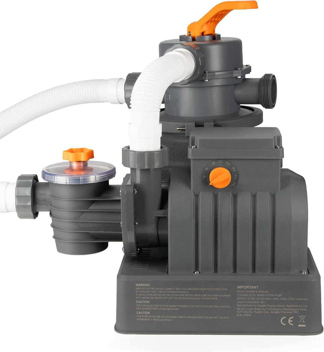 COIL Pool-Filterpumpe, Sandpumpe, Sandfilter für schwimmbäder, Filterpumpe, Sandbehälter: 12 kg, 6-W