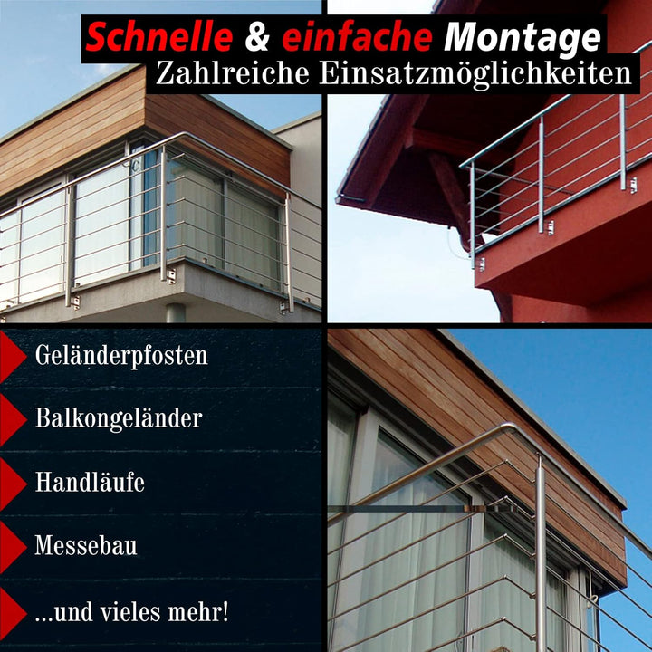 PRIOstahl Rundbogen Rohrbogen Rohrverbinder Steckfitting Eckverbinder Rund 90 Grad - 2 Stück Ø 42,4