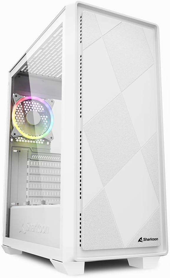 Sharkoon VS8 RGB Midi ATX PC Gehäuse, weiss