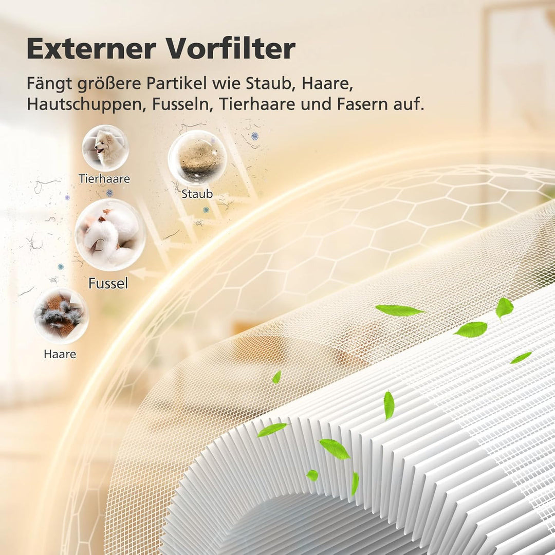 Air 2000 Ersatzfilter für Bosch Air 2000 Luftreiniger, 3-in-1 HEPA-Filter mit Hocheffizienter Aktivk