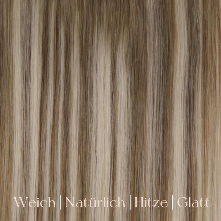 Easyouth Clip Extensions Echthaar Balayage Blond Echthaar Clip in Extensions Remy Haar Mittelbraun O