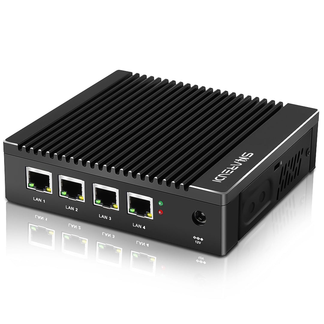 Sharevdi Firewall Mini PC, Micro Firewall Appliance, 4X Intel 2.5 GbE I225-V LAN Ports, Intel Celero