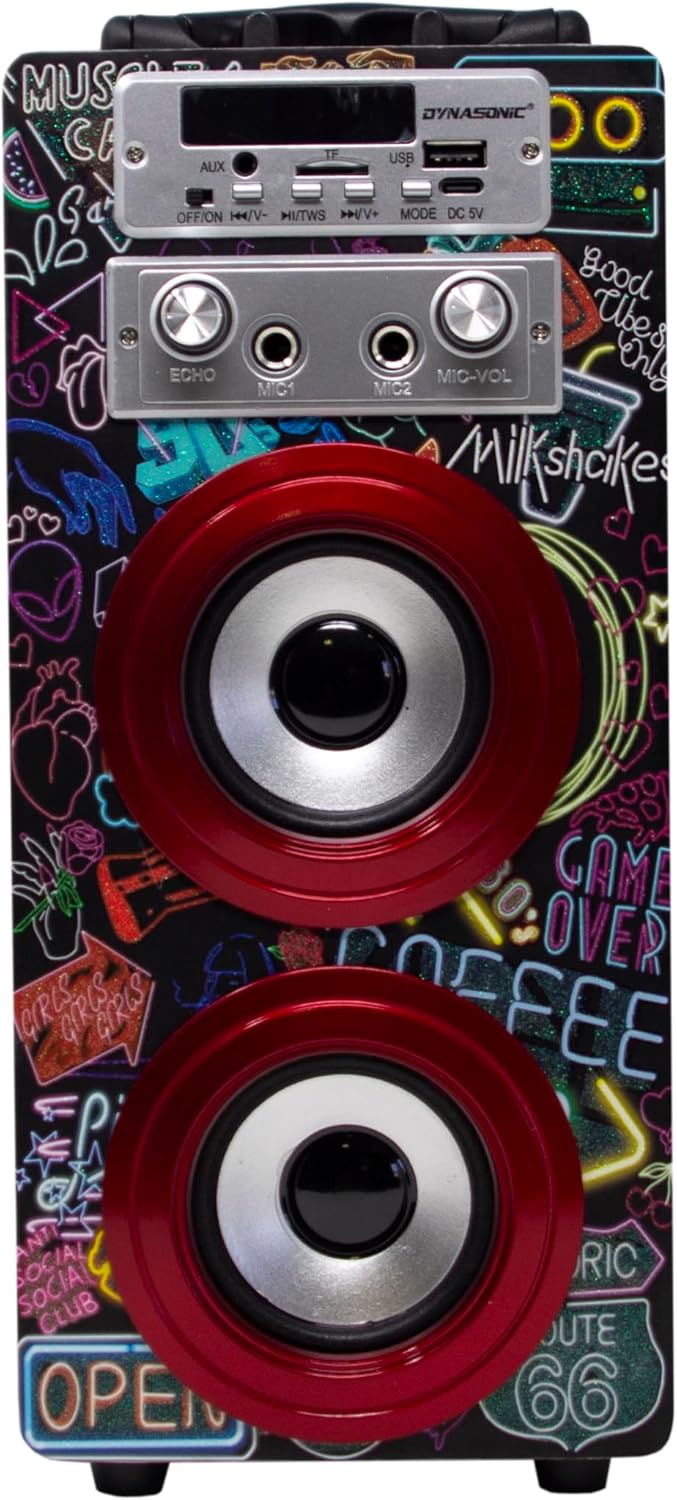 DYNASONIC Karaoke mit Mikrofon, originelle Geschenke für Kinder, Mädchen, Spielzeug (025-21)