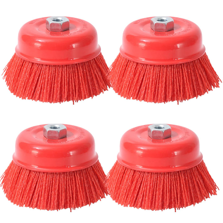 4 Stück Nylon Topfbürste Winkelschleifer M14, 75mm Nylonbürste, Schleifbürste, Topfbürste für Bohrma