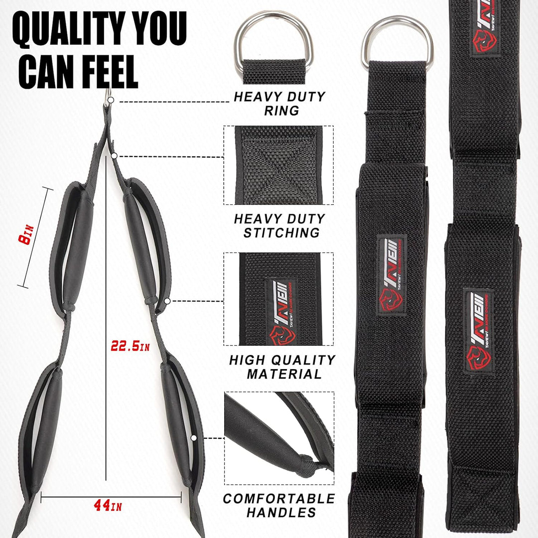 TAVIEW Trizepsseil-Kabelbefestigung (Zwei Längen in einem), mehr Bewegungsfreiheit, Trizeps-Zugseil-