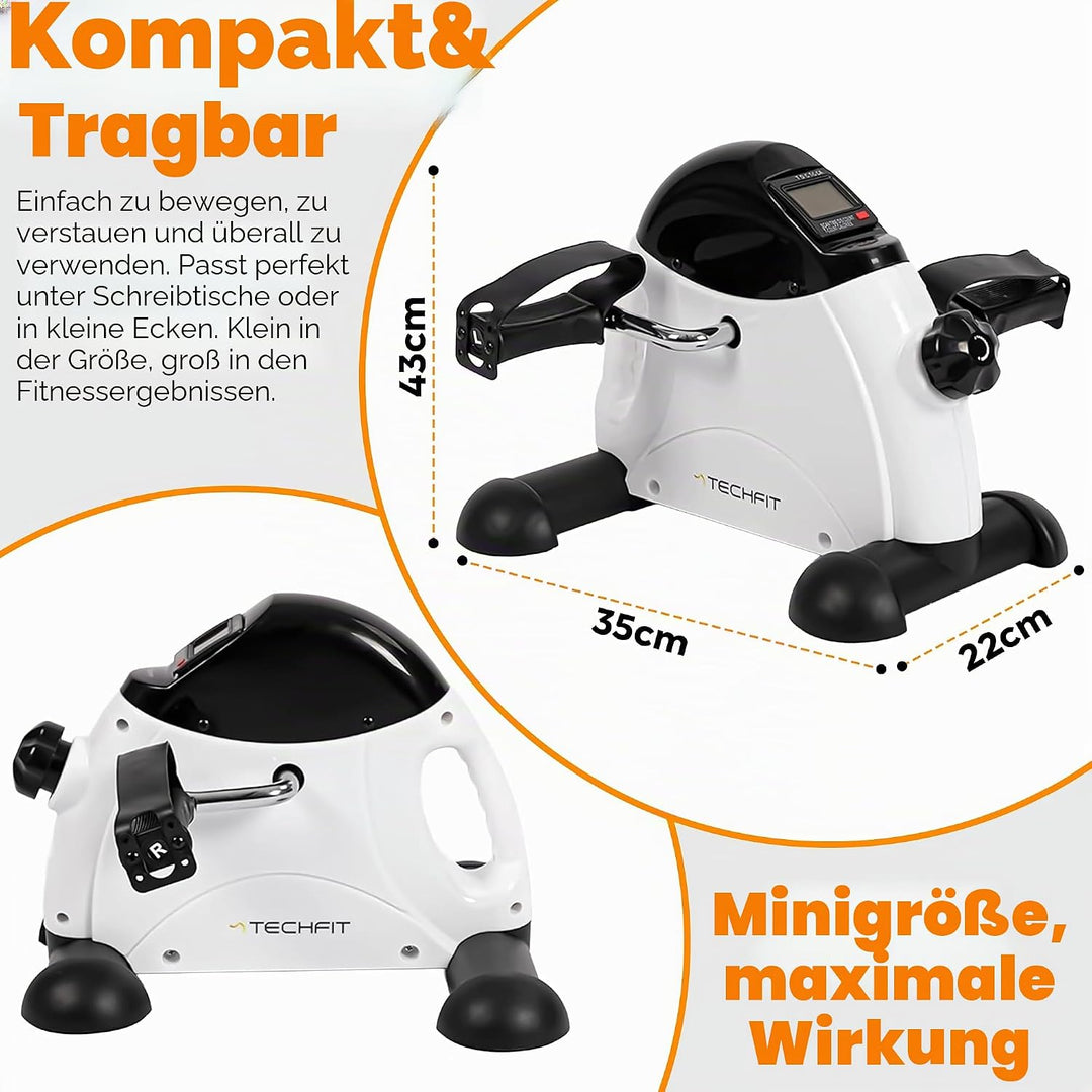 Techfit Pedal-Ausbilder, Mini-Heimtrainer für Heim und Büro, leichte Trainingsmaschine für Arme und