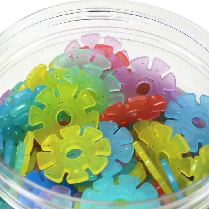 Smart-Planet 400 Glitzer Steckblumen in Dose - Schneeflocken zum Stecken 3,3 cm Kinder Montessori Sp