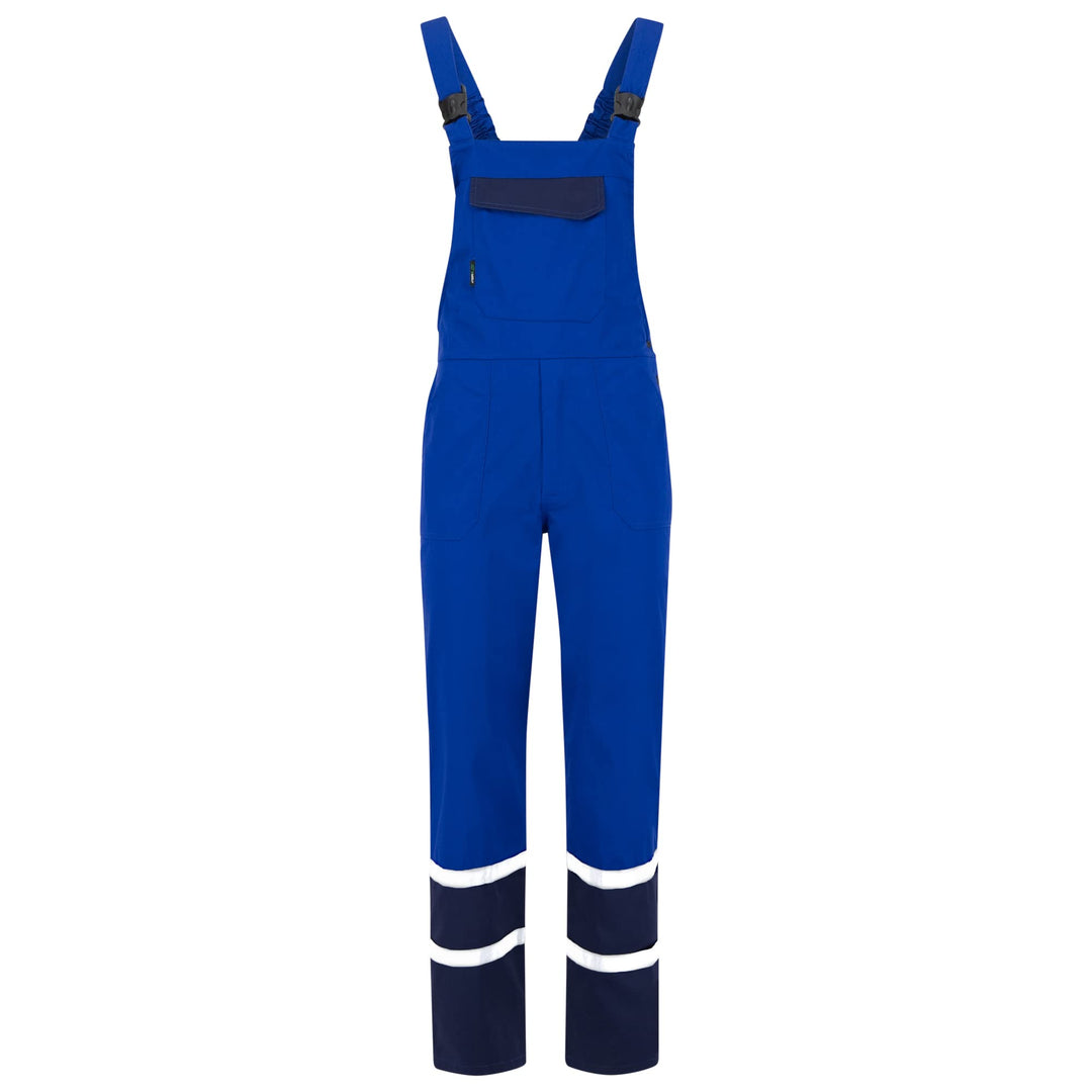 BWOLF Char Latzhose Herren Arbeitshose Schutz-Latzhose Herren mit Reflektierenden Elementen - Blau/G