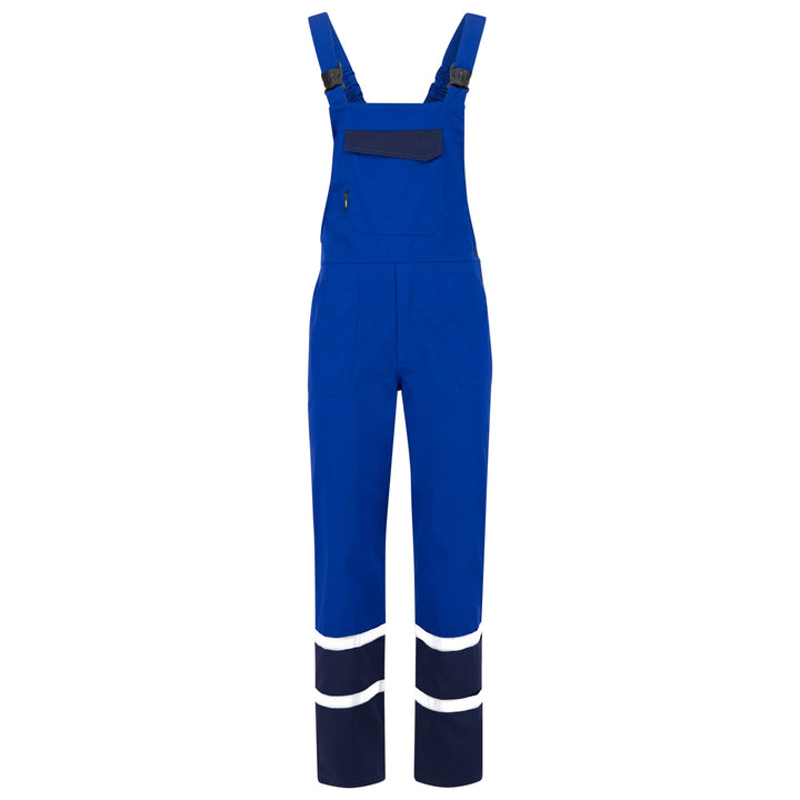 BWOLF Char Latzhose Herren Arbeitshose Schutz-Latzhose Herren mit Reflektierenden Elementen - Blau/G