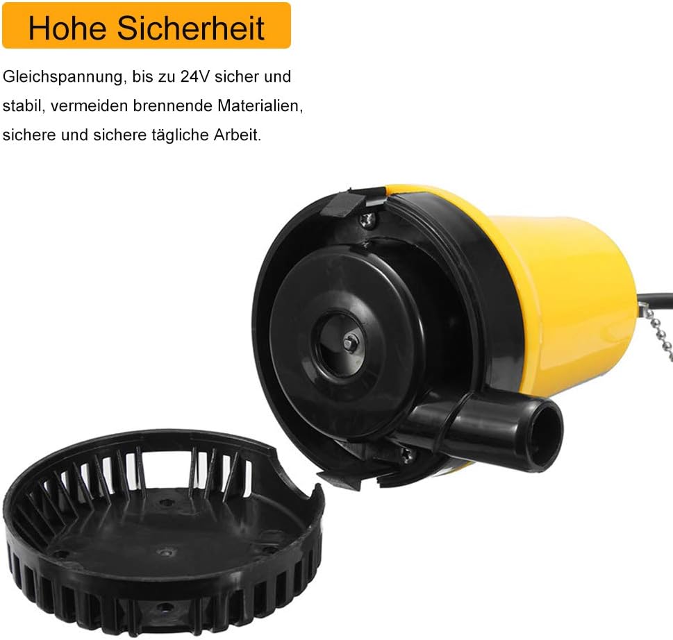 EXLECO Tauchpumpe DC 24V Tauchwasserpumpe 120W 4200L/H Förderpumpe Schmutzwasserpumpe Brunnpume Wass