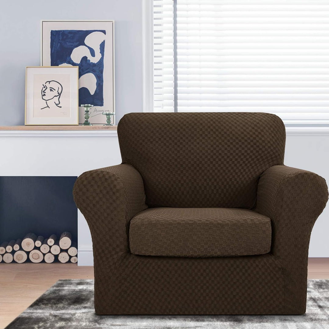 MAXIJIN Stretch Sesselbezug Sofabezug mit Separatem 1 Kissenbezügen Couchbezug Sessel für Wohnzimmer