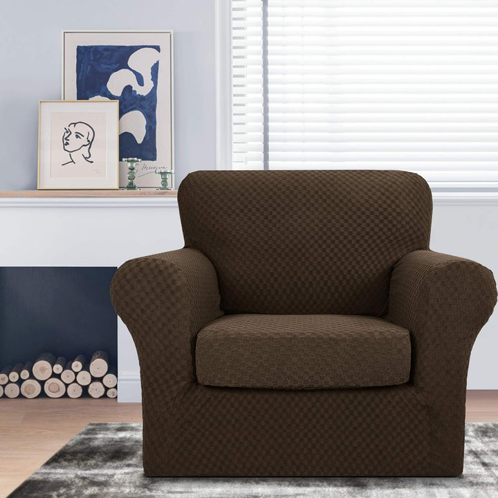 MAXIJIN Stretch Sesselbezug Sofabezug mit Separatem 1 Kissenbezügen Couchbezug Sessel für Wohnzimmer