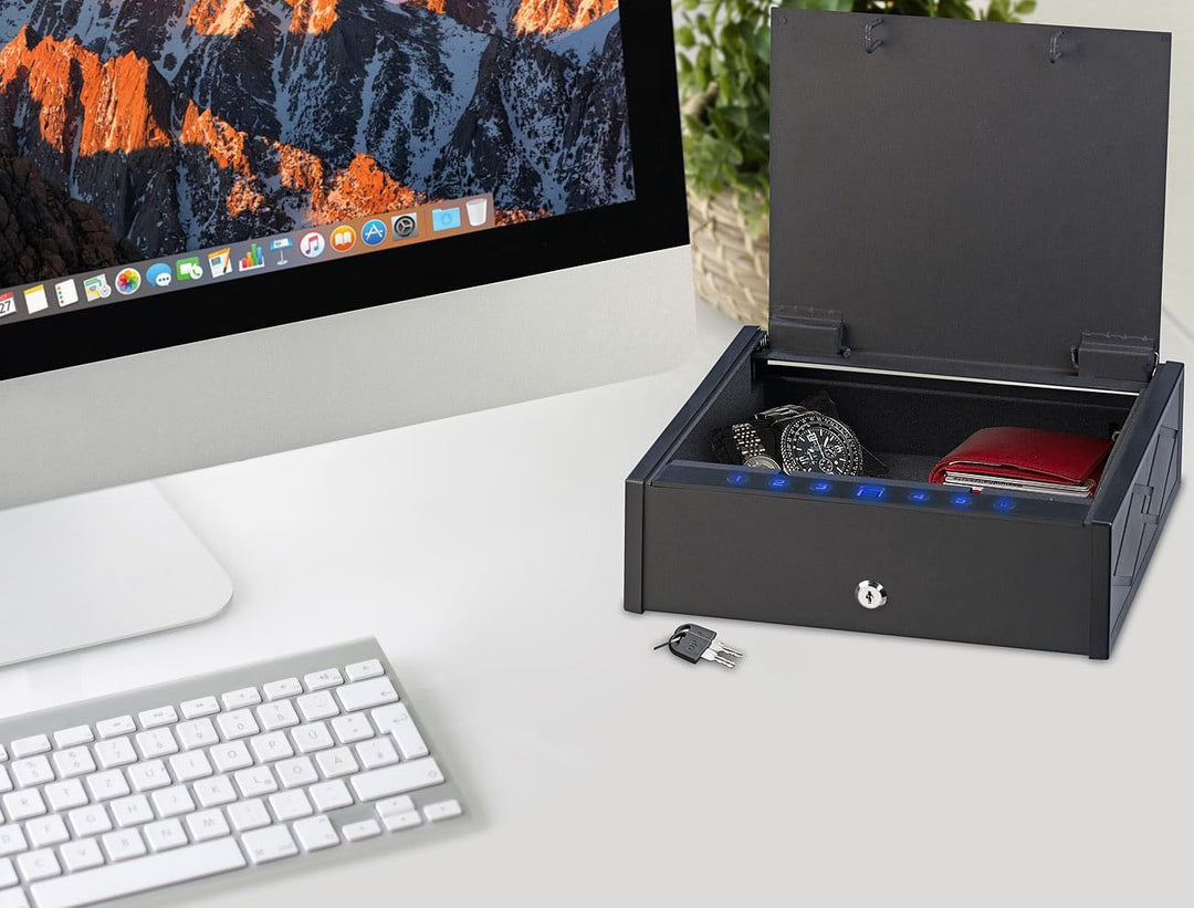 Xcase Safe: Smarter Tresor mit biometrischer Fingerabdruckerkennung, App (Safe Tresor mit Schlüssel,