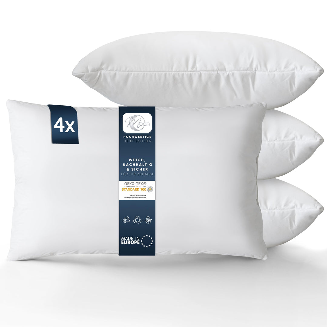 Moon Luxury Perkal 4er Pack Füllkissen 30x50 cm Innenkissen Sofakissen 100% Baumwolle fest gefüllt 3