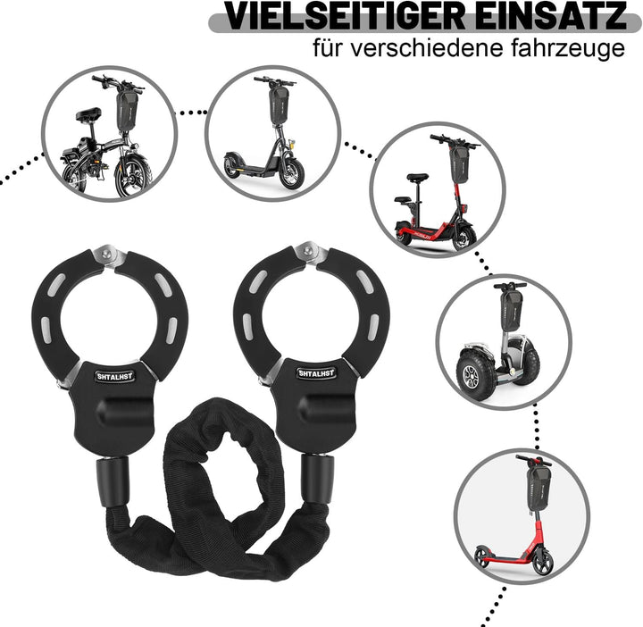 E Scooter Schloss, Handschellenschloss, Schloss für E Scooter mit Rollertasche, Fahrrad Zubehör, Sch