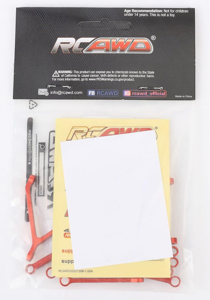 RCWAD FMS Fcx24 Achsanbindung Satz, Servo-Spurstange aus Volllegierung, mit Messing-Gelenkkugel, Y-L