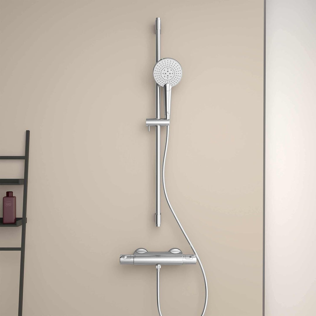 Ideal Standard A7695AA Ceratherm T50 Brausethermostat Aufputz, mit Wrap-Over-Ablage, Chrom
