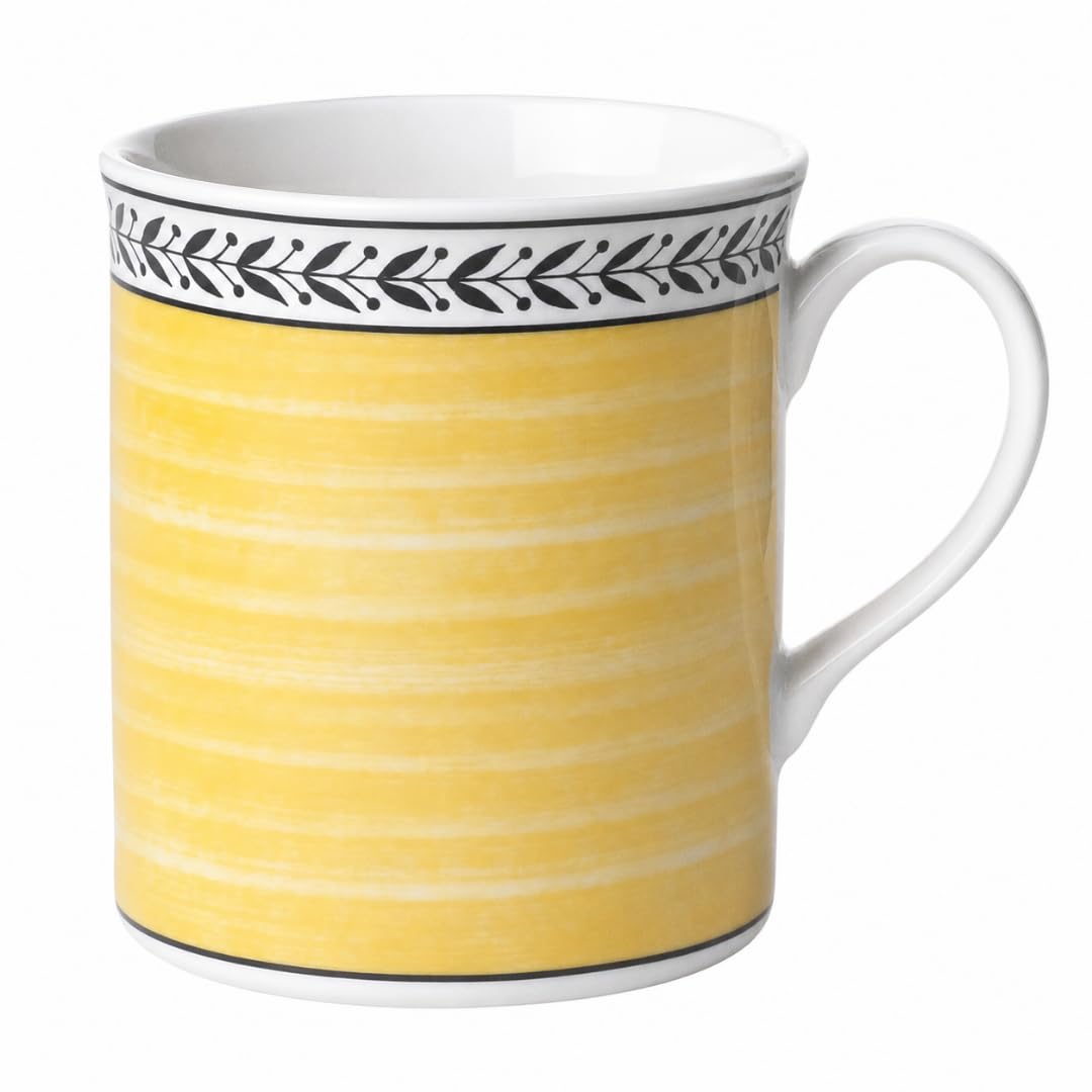 Villeroy und Boch Audun Fleur Kaffeebecher, 300 ml, Höhe: 9,1 cm, Premium Porzellan, Weiss/Bunt, Aud