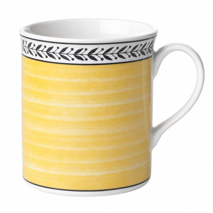 Villeroy und Boch Audun Fleur Kaffeebecher, 300 ml, Höhe: 9,1 cm, Premium Porzellan, Weiss/Bunt, Aud