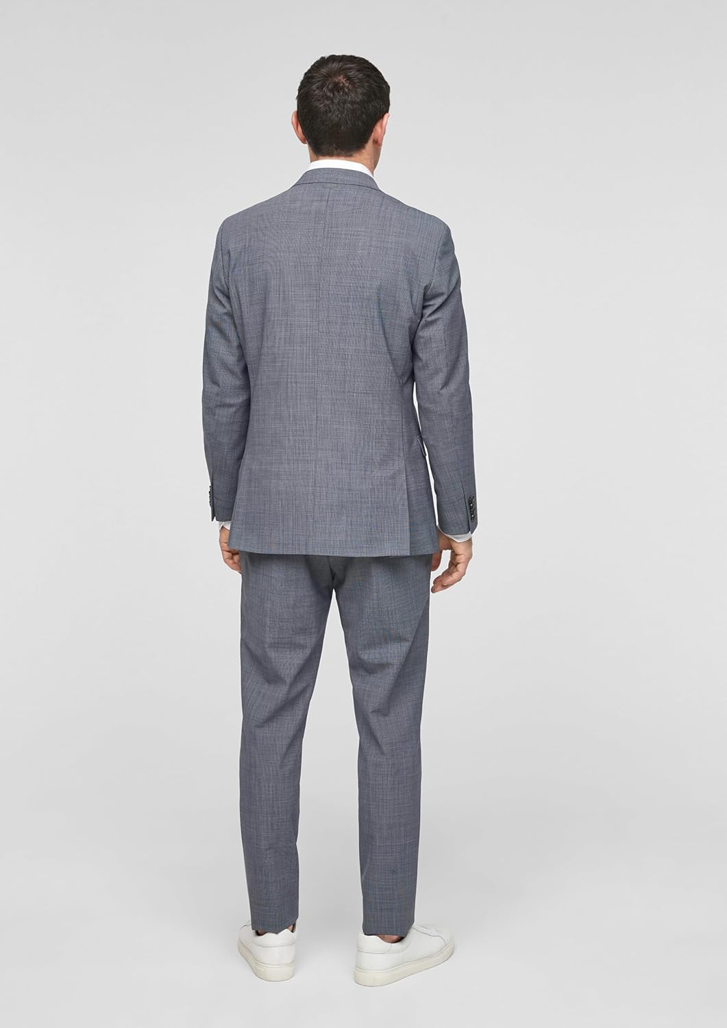 s.Oliver BLACK LABEL Slim: Elastisches Sakko aus Wollmix 98 Dark Blue Check, 98 Dark Blue Check