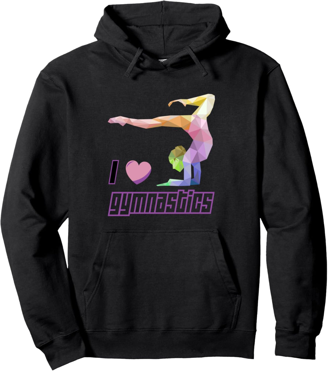 I Love Gymnastics Funny Gymnast Girl Lover Gift Pullover Hoodie