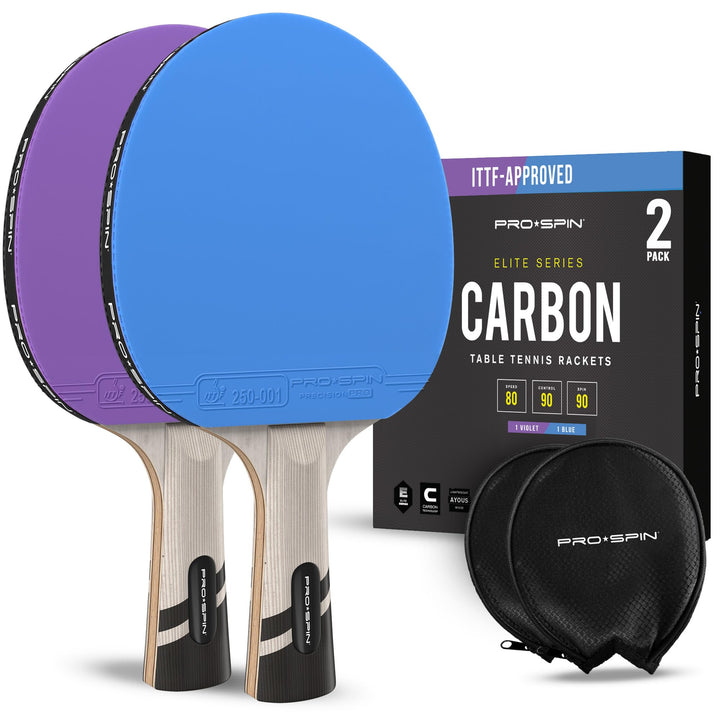 PRO SPIN Tischtennisschläger - Carbon Profischläger, Überlegener Präzision, Spin - Profi-Obergummi,