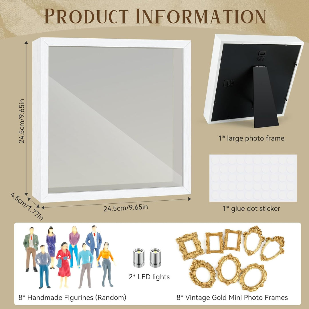 DIY Mini Museum Silhouetten Box mit LED, Mini Bilderrahmen, Museum of us, Mini Museum Bilderrahmen m