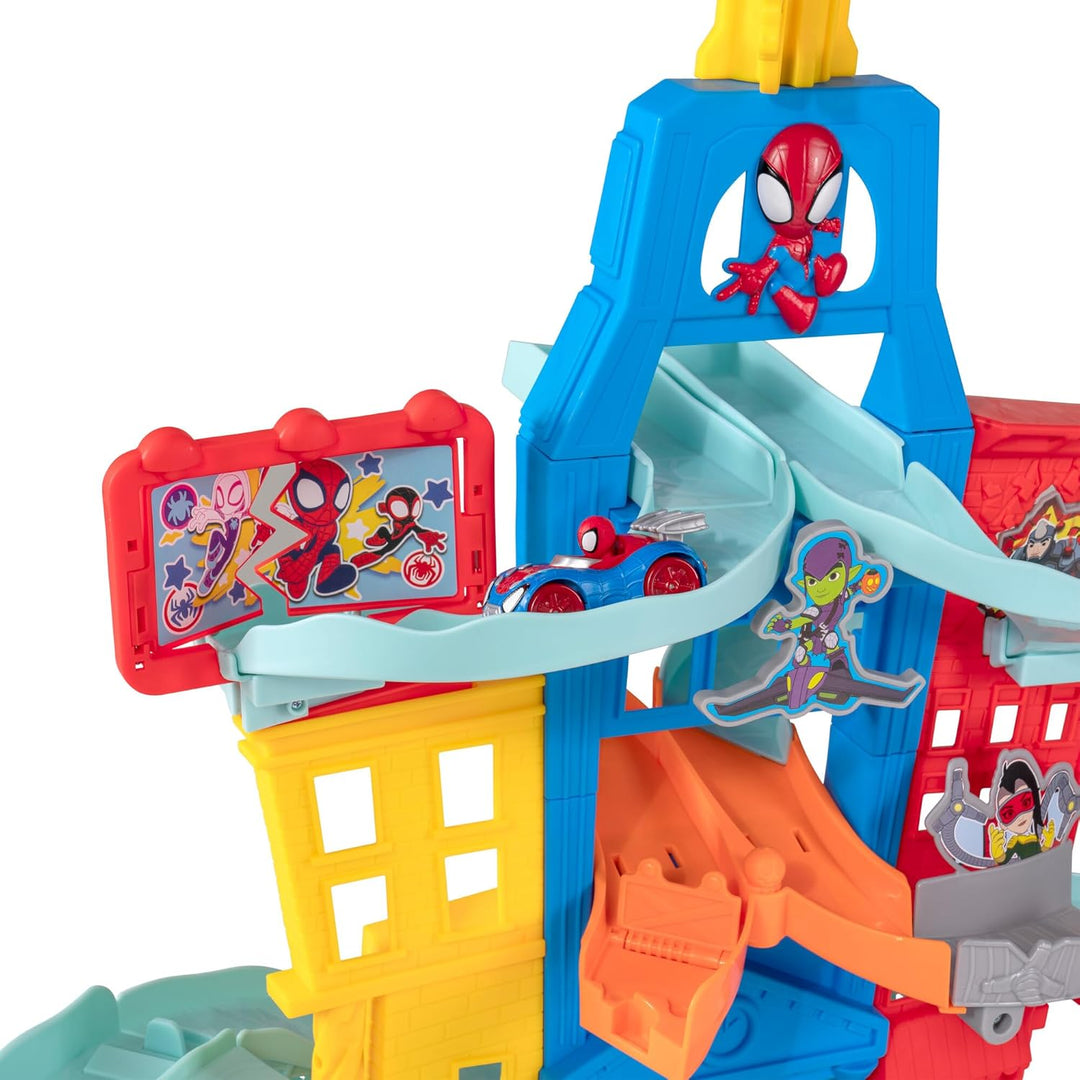 Spidey und seine Super-Freunde SNF0202 - Metall Fahrzeug City Track Set, Spielzeug ab 3 Jahren