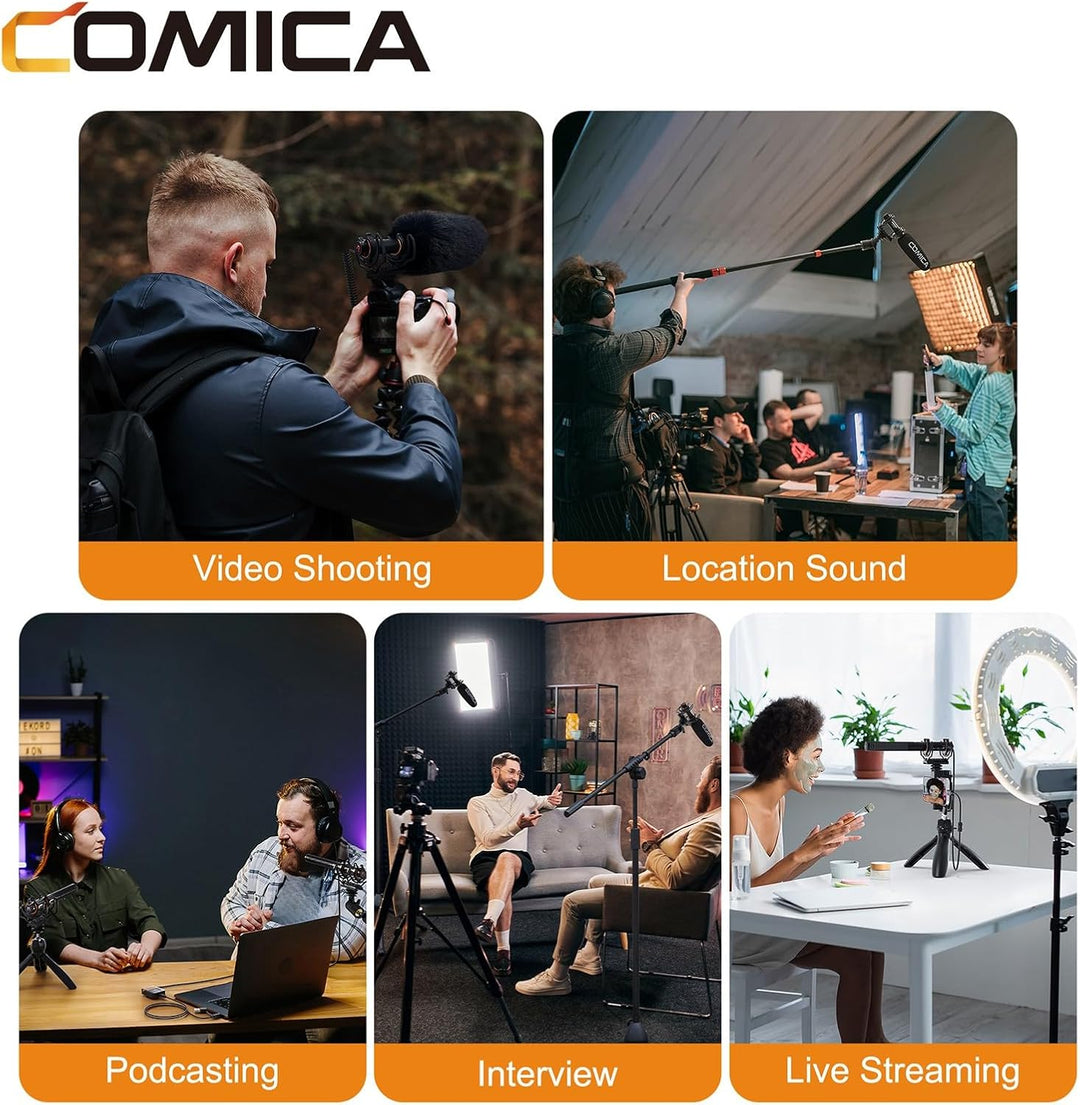 comica VM40 Professionelles Richtmikrofon, kabelloses 2,4-G-Supernieren-Kondensatormikrofon, univers