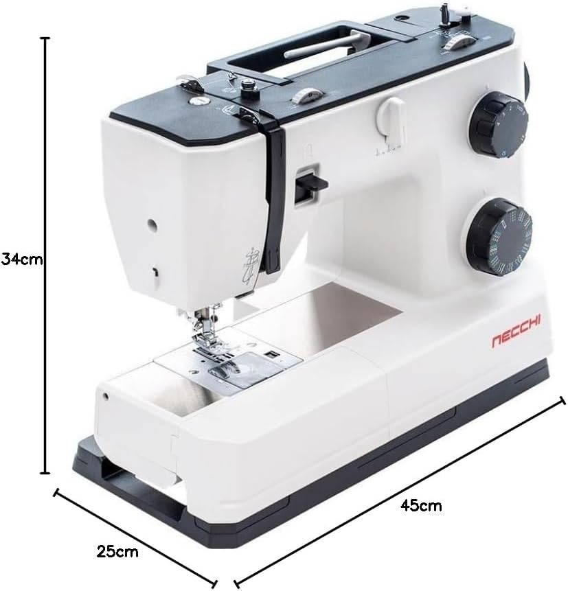 Necchi Q132A Nähmaschine mit Anschiebetisch | 32 Stitch | Horizontal Greifersystem