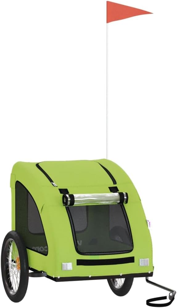 Gecheer Hundefahrradanhänger bis 45 kg, Robuster Eisenrahmen, Oxford-Gewebe, PVC-Dach, für sicheren