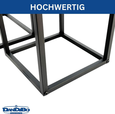 DanDiBo Pflanzenständer Metall Schwarz Eckig 2er Set 60 cm und 70 cm Beistelltisch Blumenhocker Blum