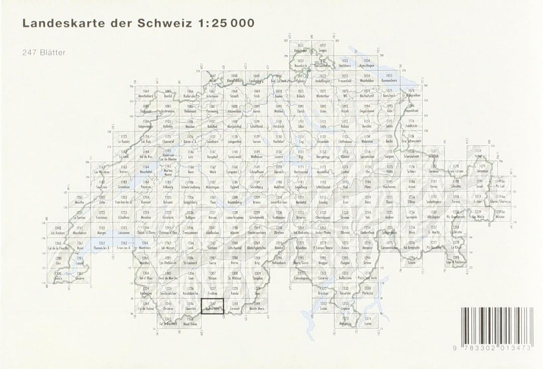 1347 Matterhorn: Arolla - Mont Collon - Breuil-Cervina (Landeskarte 1:25 000, Band 1347), Karte