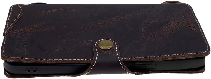 Yogurt Handyhülle für iPhone 14 Pro Max, Hülle Echtleder Case Ledertasche Lederhülle für iPhone 14 P