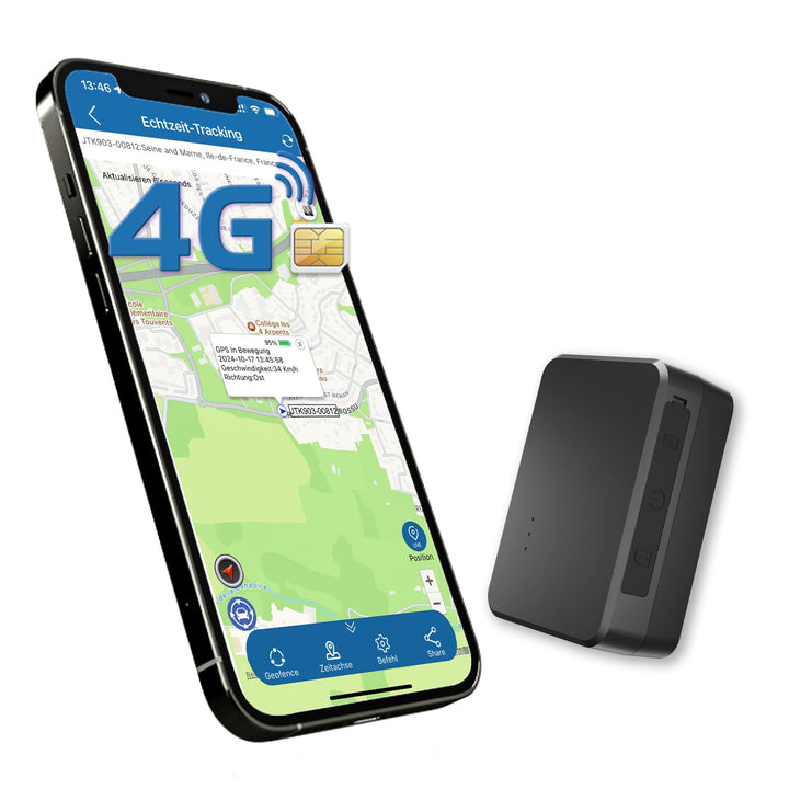 TKMARS 4G GPS Tracker Mini-GPS-Tracker 60 Tage Standby Bei Bis zu 30 Tagen Normaler Nutzung,Wasserdi