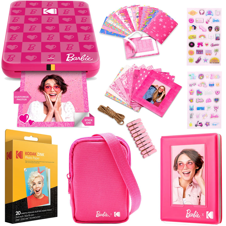 Kodak x Barbie Step Slim Kabelloser Sofortbild-Fotodrucker Barbie Geschenk-Bundle (Iconic Style) + B