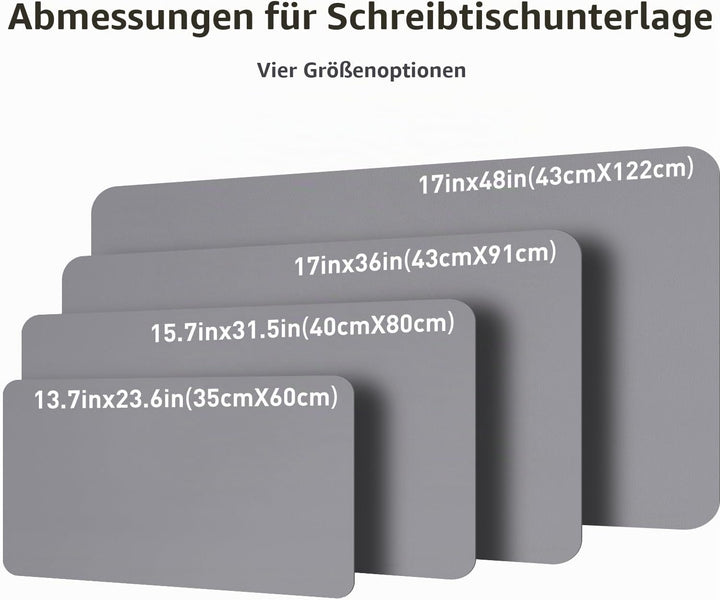 Aothia schreibtischunterlage,Mauspad, Büro-Schreibtischmatte, rutschfester PU-Leder-schreibtischmatt