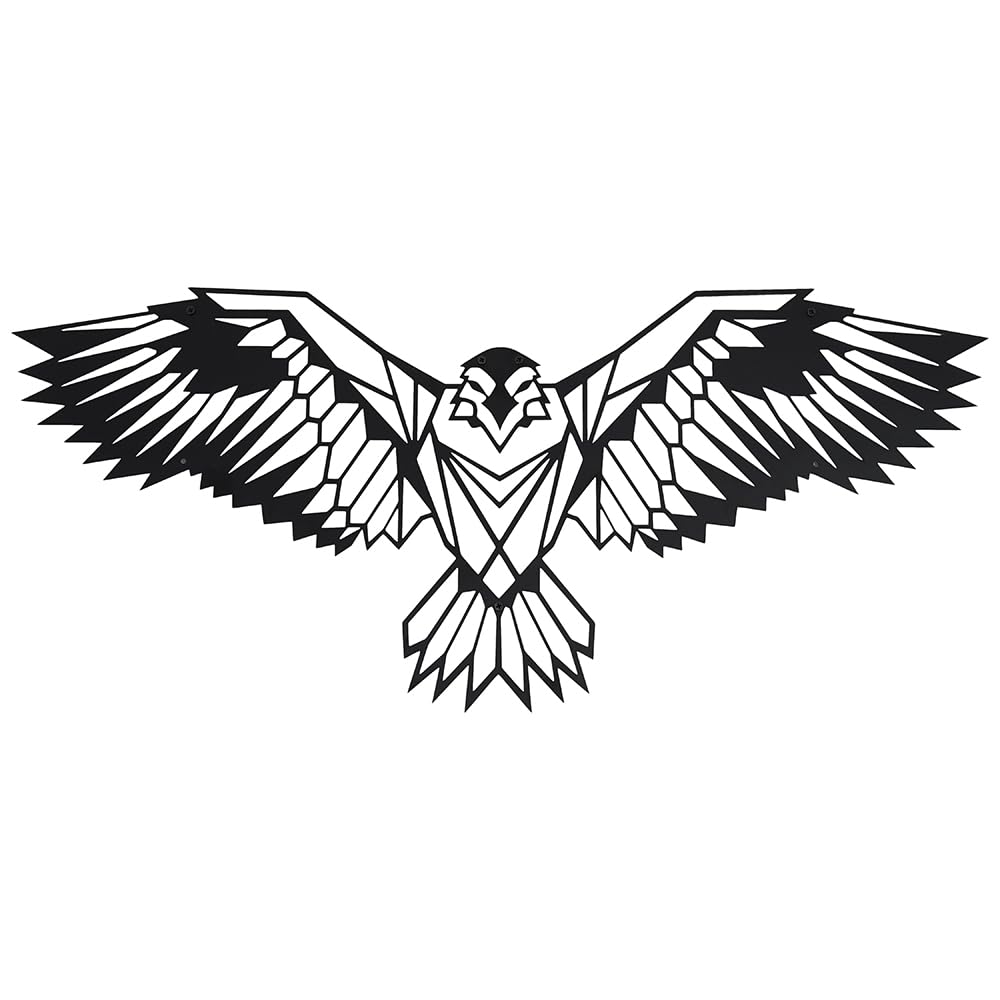 Hansmeier® Wanddeko Metall Adler | 80 x 35 cm | Wasserfest | Wandbild für Aussen und Innen | Metalld